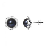 Boucles d'Oreilles Fleur NOHEA | Perles Black Tahiti