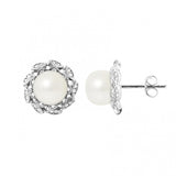Boucles d'Oreilles COROLLE | Perles Blanches