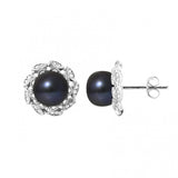 Boucles d'Oreilles COROLLE | Perles Black Tahiti