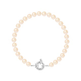 Bracelet NOELYSE | Argent & Perles Roses | 6/7 mm | Fermoir Anneau