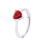 Bague motif "COEUR" de Crystal Rouge Ajustable