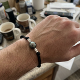 Bracelet Homme Nœuds Argent & Perle de Tahiti 10/11mm