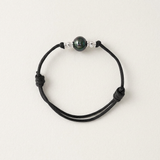 Bracelet Homme Nœuds Argent & Perle de Tahiti 10/11mm