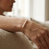 Bracelet NANÉA | Or Jaune & Perles Banches