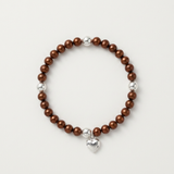 Bracelet Coeur Porte Bonheur - Perle d'Eau Douce Chocolat