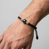 Bracelet Homme Nœuds Argent & Perle de Tahiti 10/11mm