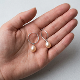 Créoles JANE | Argent & Perles de Culture Roses