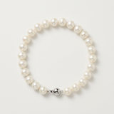 Bracelet NOELYSE | Argent & Perles Blanches | 8/9 mm | Fermoir Boule