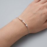 Bracelet NANÉA | Or Blanc & Perles Multicolores