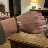 Bracelet Porte Bonheur Trêfle - Perles d'Eau Douce Chocolat