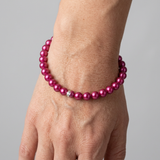 Bracelet Porte Bonheur - Perles d'Eau Douce Rouge Cerise