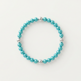 Bracelet Porte Bonheur - Perles d'Eau Douce Bleu Turquoises