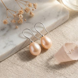 Boucles d'Oreilles DIANA | Argent & Perles de Culture Roses
