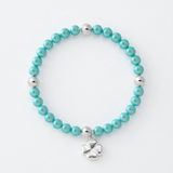 Bracelet Porte Bonheur Trêfle - Perles d'Eau Douce Bleu Turquoises