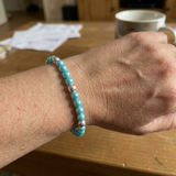 Bracelet Porte Bonheur - Perles d'Eau Douce Bleu Turquoises