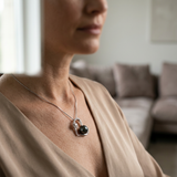 Collier AMURI | Argent & Perle Noire