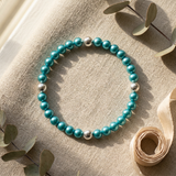 Bracelet Porte Bonheur - Perles d'Eau Douce Bleu Turquoises