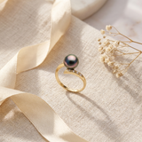 Bague ISODORA | Or Jaune, Diamants & Perle de Tahiti