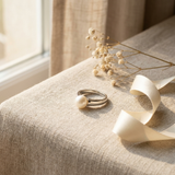 Bague IRINA | Or Blanc & Perle de Culture Blanche - 8/9mm