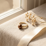 Bague IRINA | Or Jaune & Perle de Culture Chocolat - 8/9mm