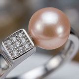 Bague Jonc THALIA | Perle de Culture Rose
