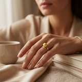 Bague ELISE | Or Jaune & Perle de Culture Dorée