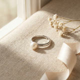 Bague Jonc DIANE | Perle de Culture Blanche