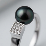 Bague Jonc THALIA | Perle de Culture Black Tahiti