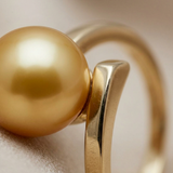 Bague ELISE | Or Jaune & Perle de Culture Dorée