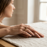 Bague SERENITY | Or Jaune & Perle de Culture Chocolat