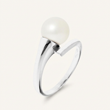 Bague SERENITY | Or Blanc & Perle de Culture Rose