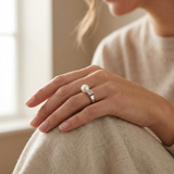 Bague Jonc THALIA | Perle de Culture Blanche
