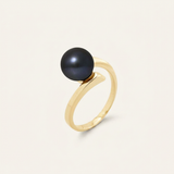 Bague ELISE | Or Jaune & Perle de Culture Black Tahiti