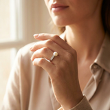 Bague ARIANE | Or Blanc, Diamants & Perle de Culture Blanche