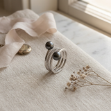 Bague TOI & MOI | Argent & Perles de Culture Black Tahiti