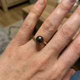 Bague ELISE | Or Jaune & Perle de Culture Black Tahiti
