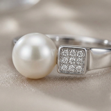 Bague Jonc THALIA | Perle de Culture Blanche