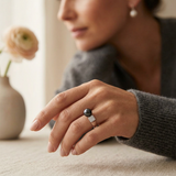 Bague Jonc THALIA | Perle de Culture Black Tahiti