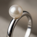Bague Jonc DIANE | Perle de Culture Blanche