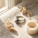 Bague MÉLIA | Or Blanc & Perle de Tahiti