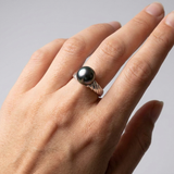 Bague MÉLIA | Or Blanc & Perle de Tahiti