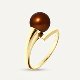 Bague SERENITY | Or Jaune & Perle de Culture Chocolat