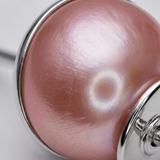 Boucle d'Oreilles Bouton AYA | Argent & Perles de Culture Roses 9/10mm