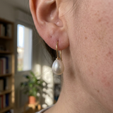Boucles d'Oreilles DIANA | Or Jaune & Perles de Culture Blanches