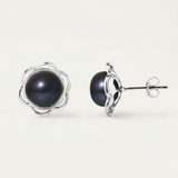 Boucles d'Oreilles Fleur NOHEA | Perles Black Tahiti