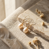 Boucles d'Oreilles TEHANI | Or Jaune & Perles de Culture Poire Roses