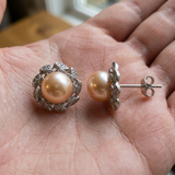 Boucles d'Oreilles COROLLE | Perles Roses