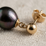 Boucle d'Oreilles MINÉA | Or Jaune & Perles de Tahiti
