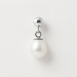 Boucles d'oreilles ABI | Or Blanc & Perles de Culture Blanches