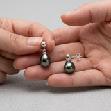 Boucle d'Oreilles MINÉA | Argent & Perles de Tahiti